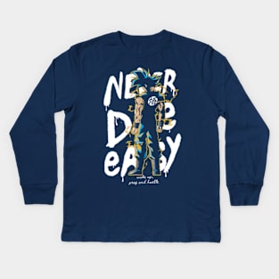 Never Die Easy (Goku's God Mode ver.) Kids Long Sleeve T-Shirt